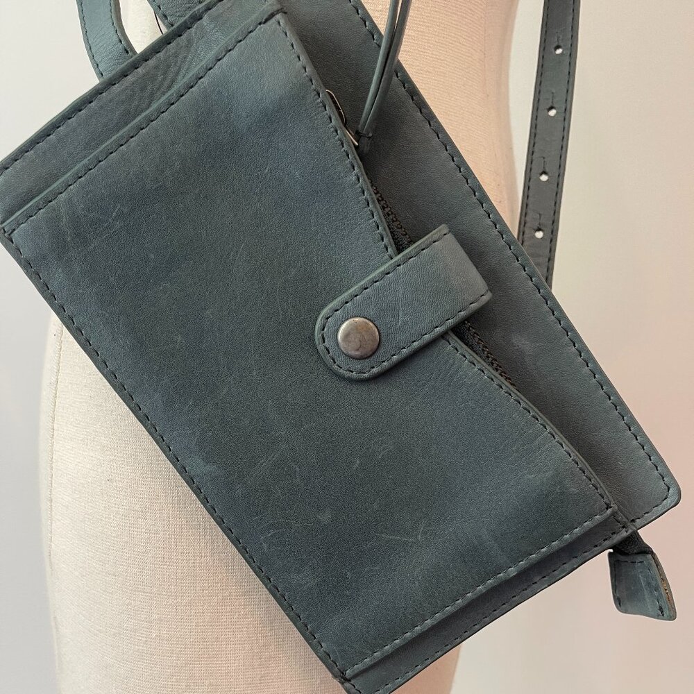 Free People Alley Leather Wallet in Lagoon NWOT - Picture 7 of 15
